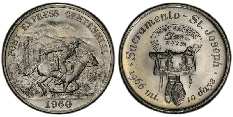 (1960) Silver So-Called Half Dollar, Pony Express