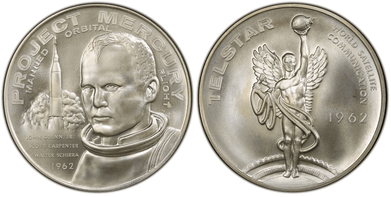 (1962) Silver So-Called Half Dollar, Project Mercury