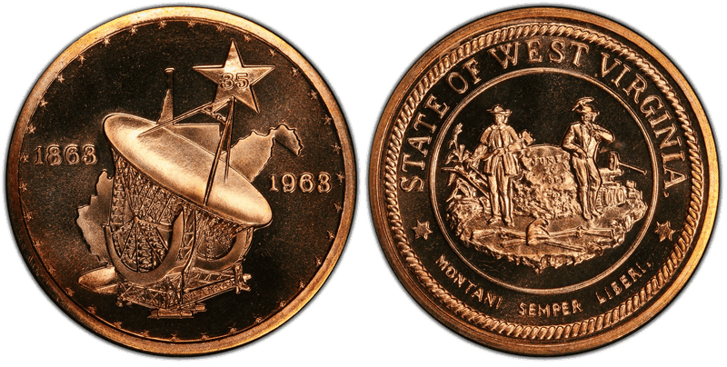 1963 Bronze Medal D1963-1c, West Virginia Centennial