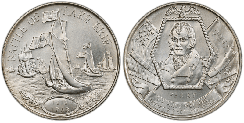 (1963) Silver So-Called Half Dollar, Battle of Lake Erie 150th