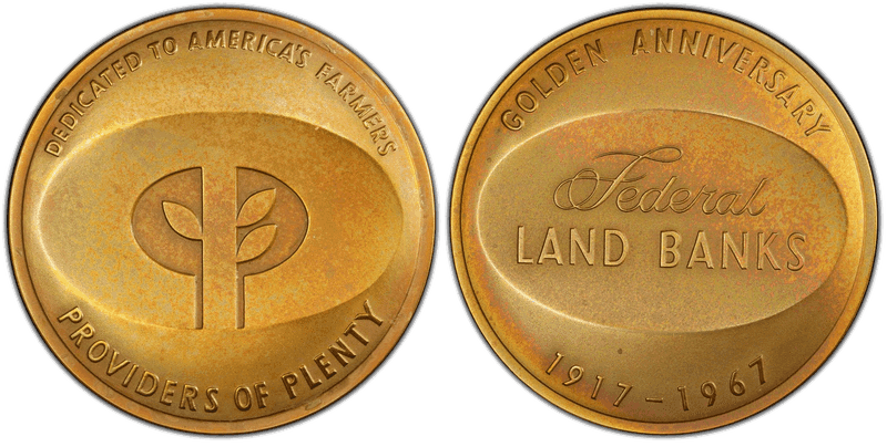 1967 Bronze Medal D1967-2a, 76mm Federal Land Banks