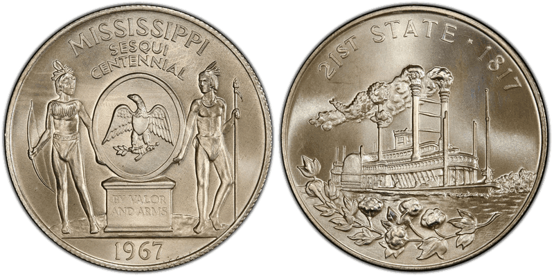 (1967) Silver So-Called Half Dollar, Mississippi Sesquicentennial