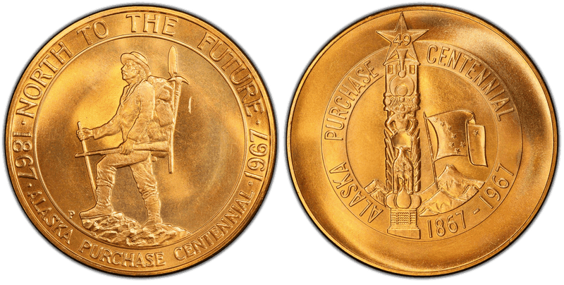 1967-P Bronze Medal D1967-3c, Alaska Purchase Centennial