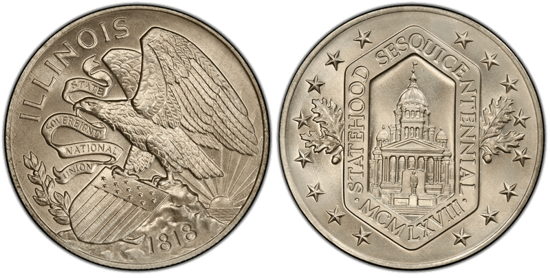 (1968) Silver So-Called Half Dollar, Illinois Sesquicentennial