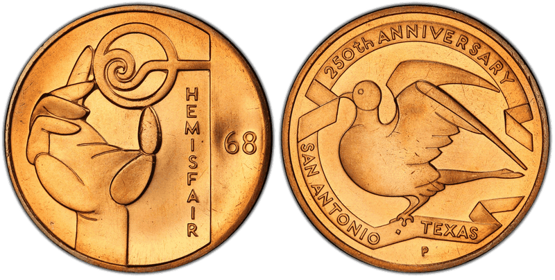 1968-P Bronze Medal D1968-1c, Hemisfair Expo