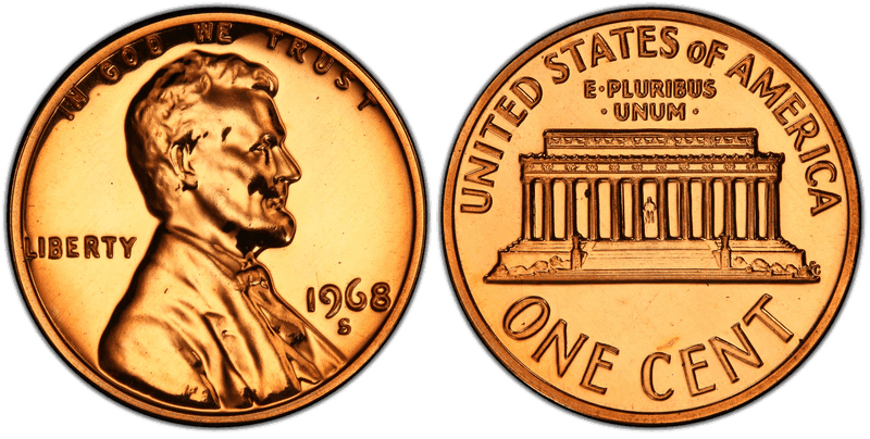 1968 (S) Proof Lincoln Memorial Cent