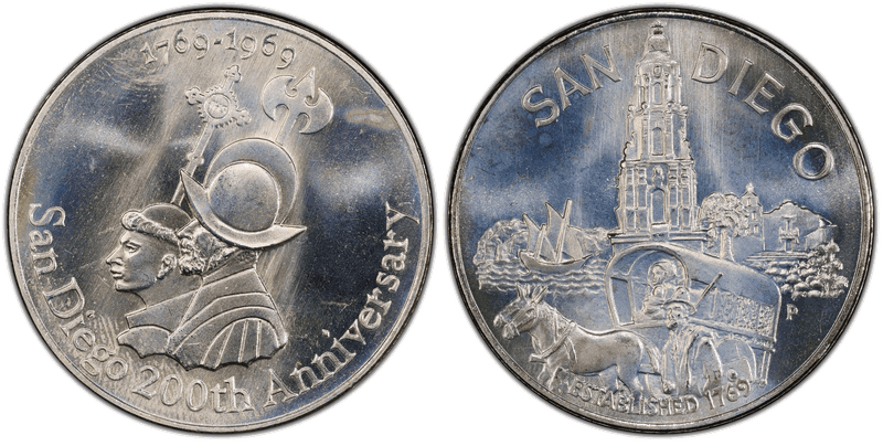 1969-P Silver Medal D1969-1b, San Diego Anniversary Small