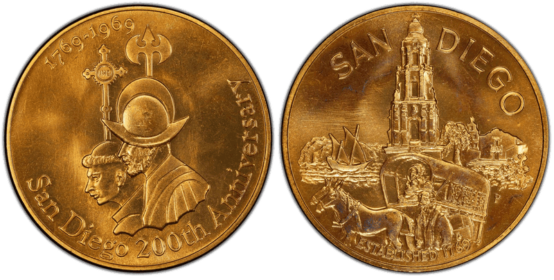 1969-P Bronze Medal D1969-1d, San Diego Anniversary Small