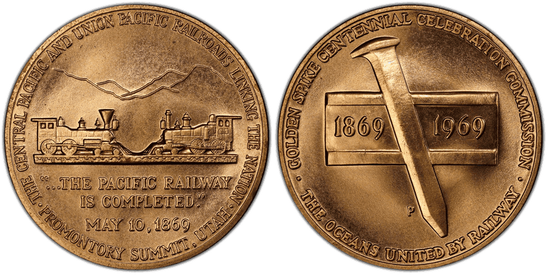 1969-P Bronze Medal D1969-2c, Golden Spike Small