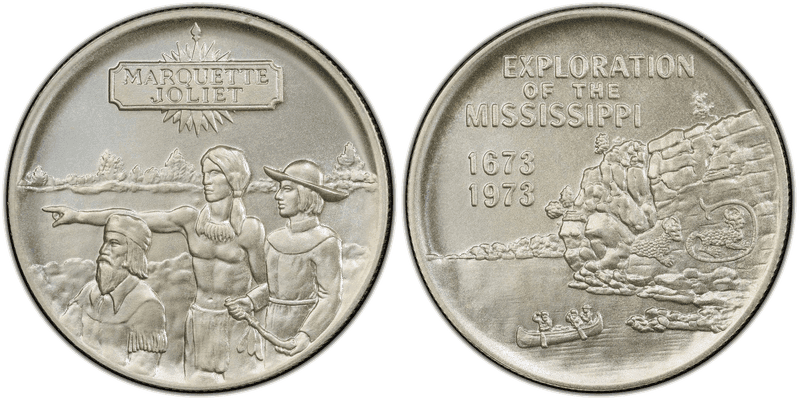 (1973) Silver So-Called Half Dollar, Marquette-Joilet 300th Anniversary