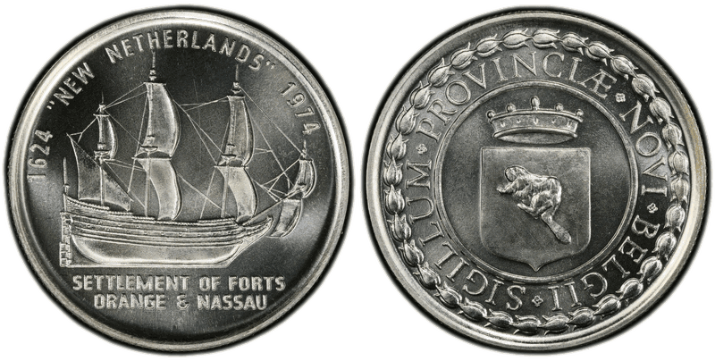(1974) Silver So-Called Half Dollar, New Netherlands 350th