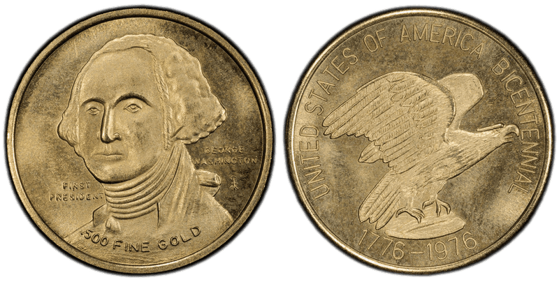 1976-FM Medal Bicentennial George Washington 0.500 Gold