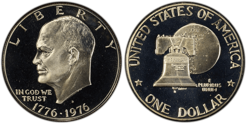 1976 (S) Proof Clad Type 2 Eisenhower Dollar
