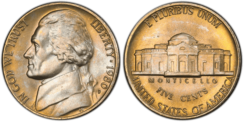1980 (P) Jefferson Nickel