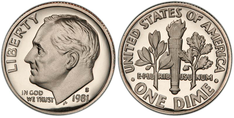 1981 (S) Proof Roosevelt Dime - Type 1
