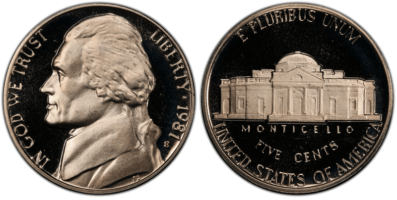 1981 (S) Proof Jefferson Nickel - Type 2
