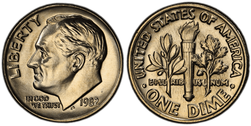 1982 (P) Roosevelt Dime - No Mintmark - Strong