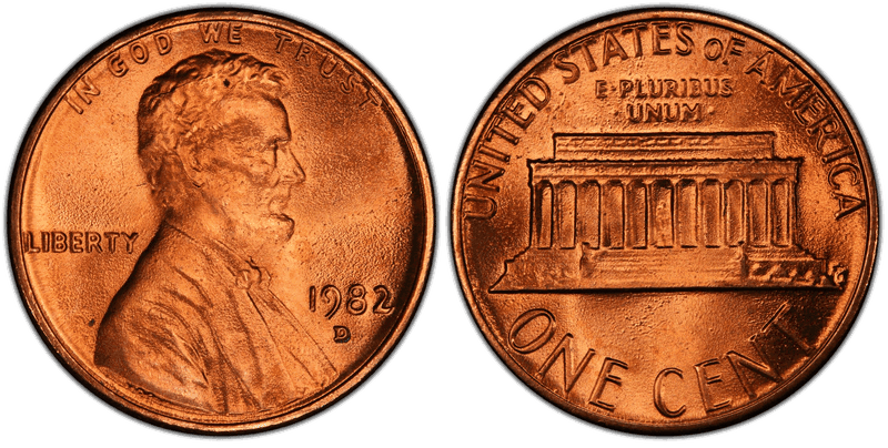 1982 (D) Lincoln Memorial Cent - Zinc Large Date