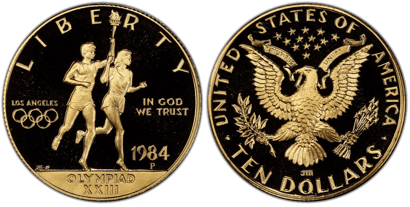 1984 (P) Proof Los Angeles Olympiad Commemorative Ten Dollar Gold