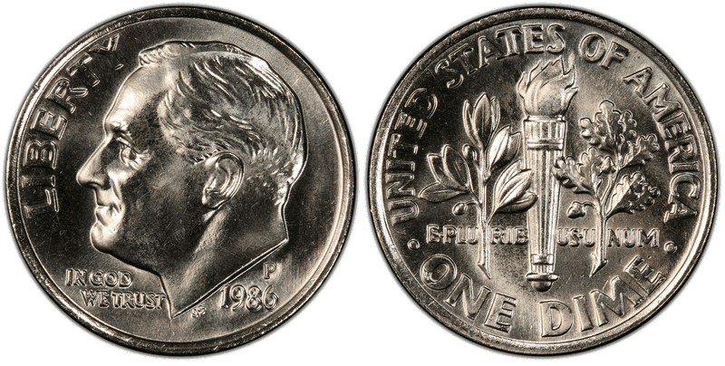 1986 (P) Roosevelt Dime
