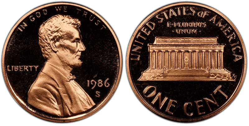 1986 (S) Proof Lincoln Memorial Cent