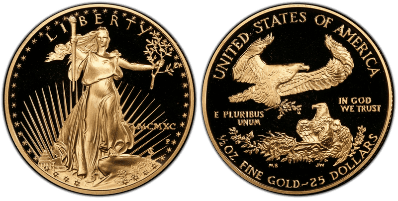 1990 (P) Proof American Eagle Twenty Five Dollar Gold