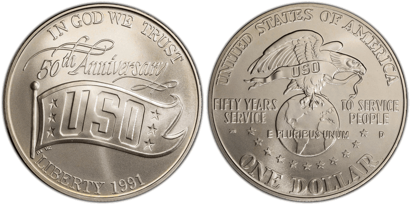 1991 United Service Organizations Commemorative Dollar