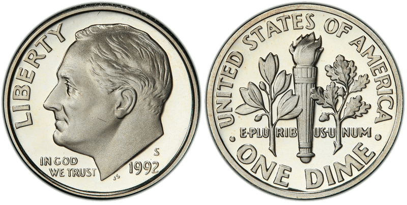 1992 (S) Proof Silver Roosevelt Dime