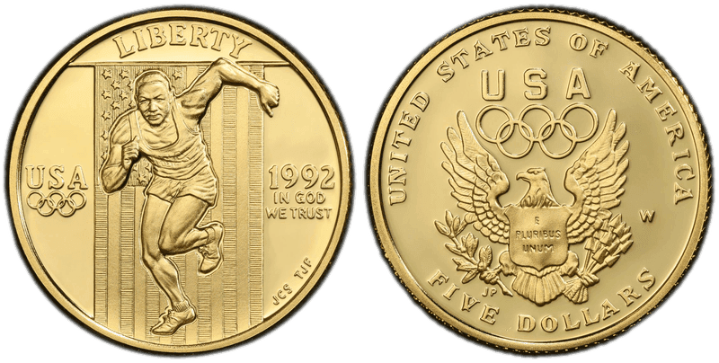 1992 (W) Proof XXV Olympiad Commemorative Five Dollar Gold