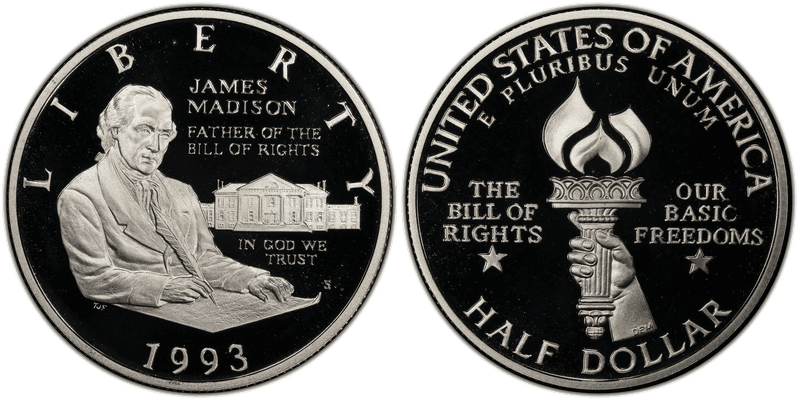 1993 James Madison / Bill of Rights Commemorative Half Dollar