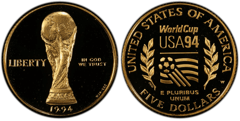 1994 (W) Proof World Cup Tournament Commemorative Five Dollar Gold