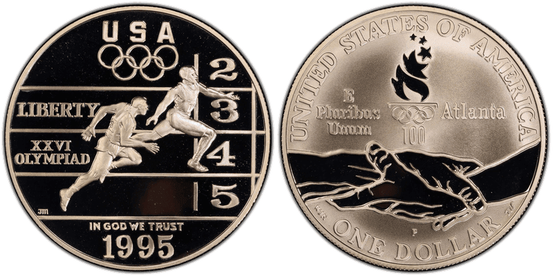 1995 (P) Atlanta Centennial Olympic Games Track & Field Proof Dollar