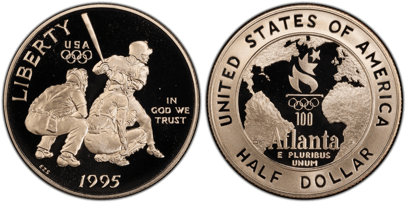 1995 (S) Proof Atlanta Centennial Olympic Games Baseball Commemorative Half Dollar