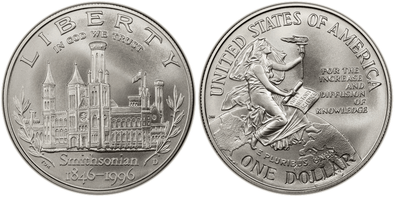 1996 Smithsonian Institution 150th Anniversary Commemorative Dollar