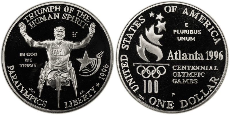 1996 (P) Atlanta Centennial Olympic Games Paralympic Proof Dollar