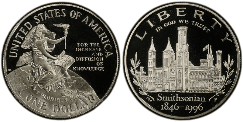 1996 (P) Smithsonian Institution 150th Anniversary Proof Dollar