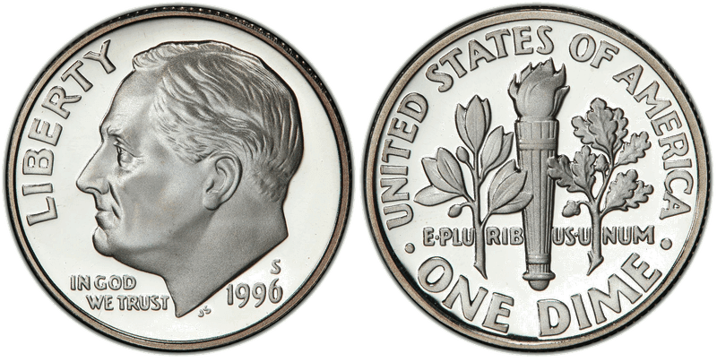 1996 (S) Proof Silver Roosevelt Dime