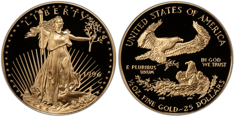 1996 (W) Proof American Eagle Twenty Five Dollar Gold