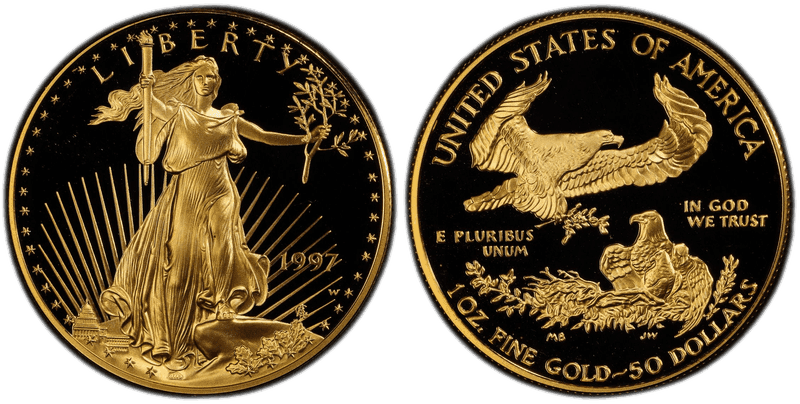 1997 (W) Proof American Eagle Fifty Dollar Gold