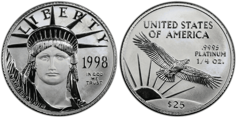 1998 American Eagle Twenty Five Dollar Platinum