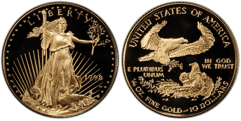 1998 (W) Proof American Eagle Ten Dollar Gold