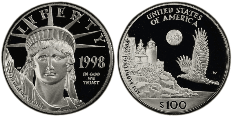 1998 (W) Proof American Eagle One Hundred Dollar Platinum