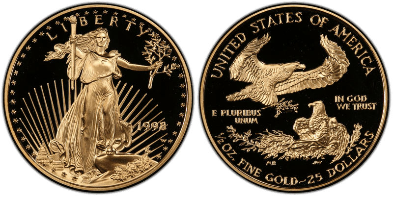 1998 (W) Proof American Eagle Twenty Five Dollar Gold