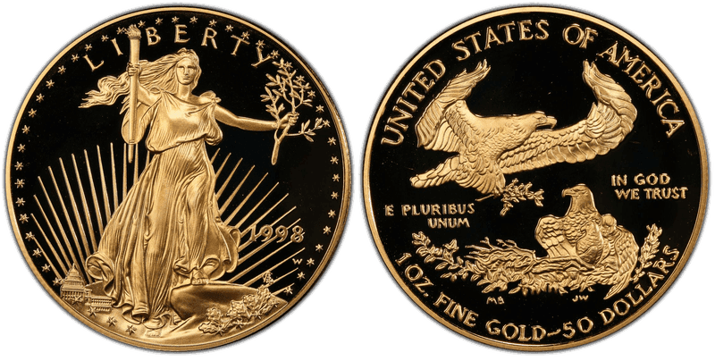 1998 (W) Proof American Eagle Fifty Dollar Gold