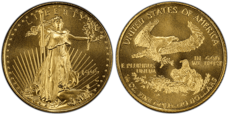1999 (W) Unfinished Proof Dies American Eagle Ten Dollar Gold