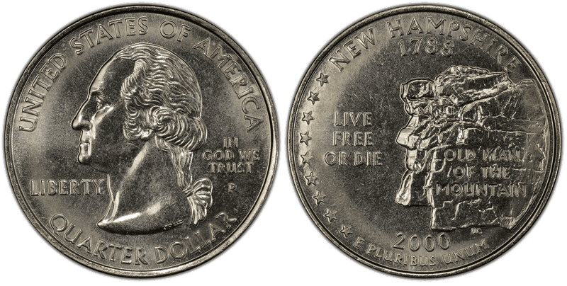 2000 (P) New Hampshire State Quarter