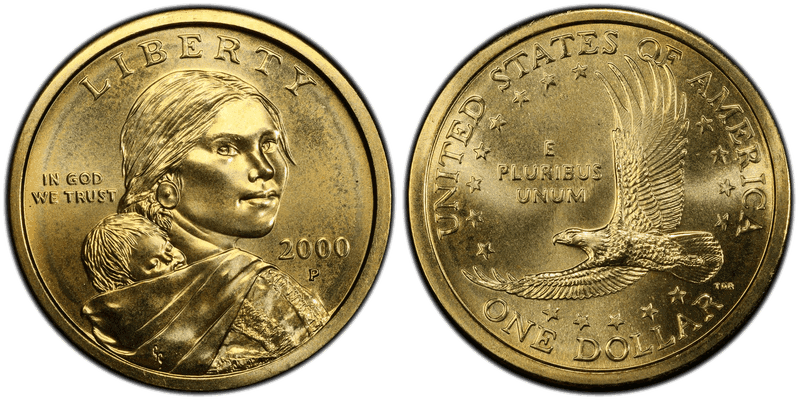 2000 (P) Sacagawea Dollar - Cheerios Prototype Reverse