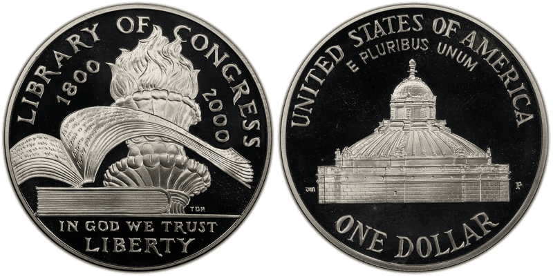 2000 (P) Proof Library of Congress Bicentennial Commemorative Dollar