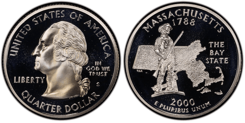 2000 (S) Proof Massachusetts Silver State Quarter
