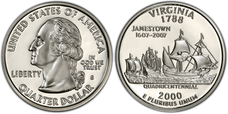 2000 (S) Proof Virginia Silver State Quarter